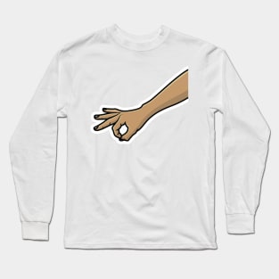 People Hand Gesture for Delicious Food Sticker vector illustration. People hand objects icon concept. Close up hand showing okay, perfect, zero gesture sticker logo design. Long Sleeve T-Shirt